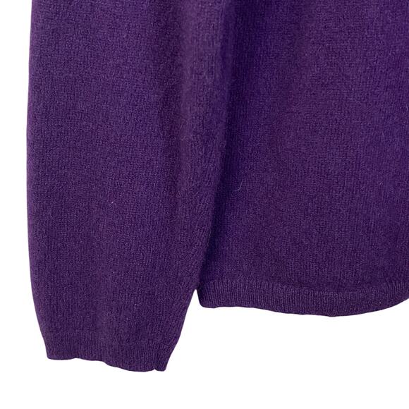 CHARTER CLUB XL 100% Cashmere Sweater Purple Relaxed Turtleneck See Measurements - Picture 10 of 12